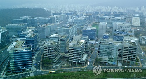 하늘에서 본 판교테크노밸리
