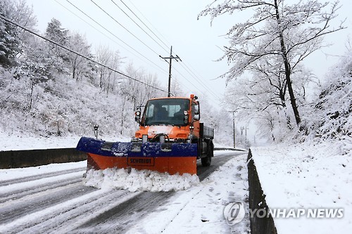 제설작업 모습