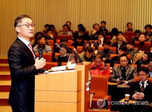 CJ헬로비전 합병 후 추진 계획 설명하는 이인찬 대표