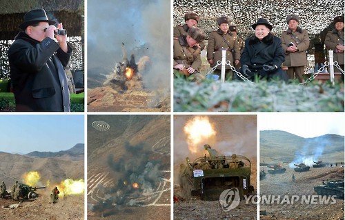 北김정은, 쌍방기동훈련 참관