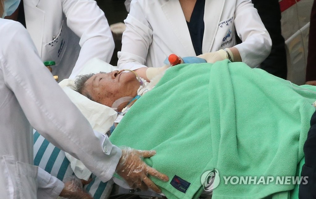 병원 도착한 하상숙 할머니