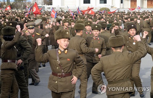 북한 인민무력성 무도회
(평양 조선중앙통신=연합뉴스) 북한 '정규군 창설' 69주년을 기념하는 인민무력성 무도회가 7일 진행됐다고 조선중앙통신이 보도했다. << 국내에서만 사용가능. 재배포 금지. For Use Only in the Republic of Korea. No Redistribution >> photo@yna.co.kr