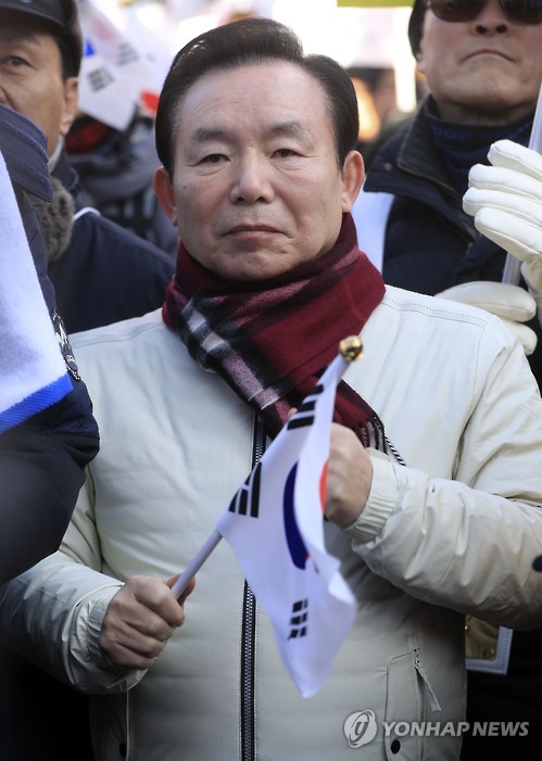 대선 출마 이인제, 태극기 집회 참석