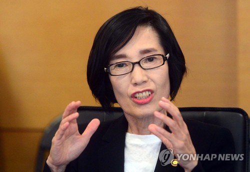 발언하는 피우진 국가보훈처장