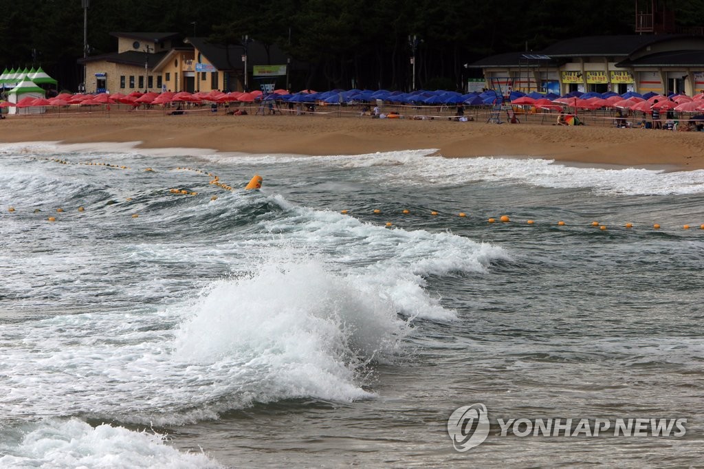 너울성 파도…수영금지