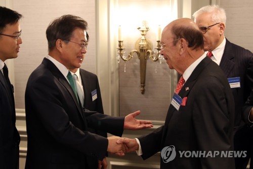문 대통령, 미국 금융계 핵심 리더들과 환담