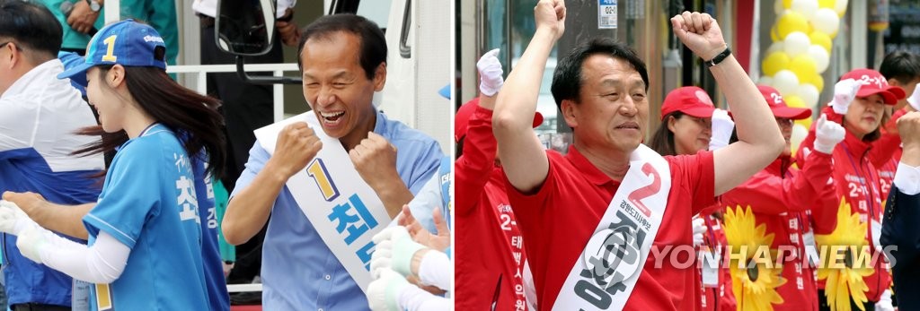 '한 표 주세요' 강원지사 후보 총력전