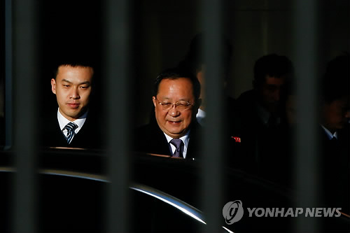 베이징 도착한 리용호 북한 외무상