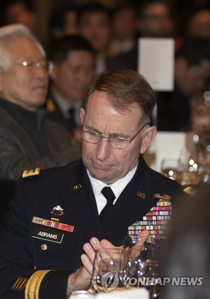 Gen. Robert Abrams, the U.S. Forces Korea commander, attends an alliance friendship event in Seoul on Dec. 11, 2018. (Yonhap)