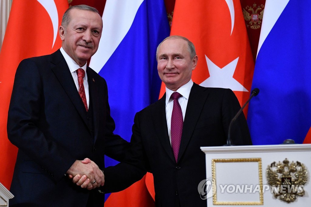 공동기자회견하는 러·터키 대통령…"美철군 시리아 정세 논의"