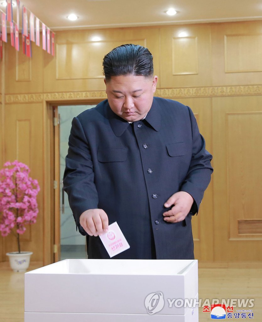 '나도 한표'…대의원 투표하는 김정은