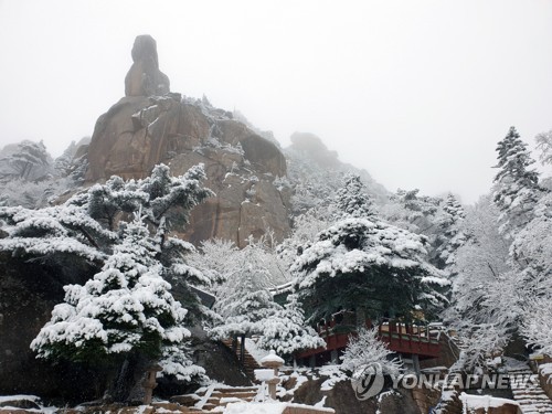 설악산 봉정암 눈꽃