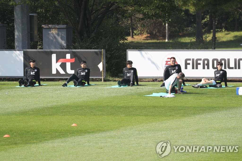회복훈련하는 축구대표팀 선수들