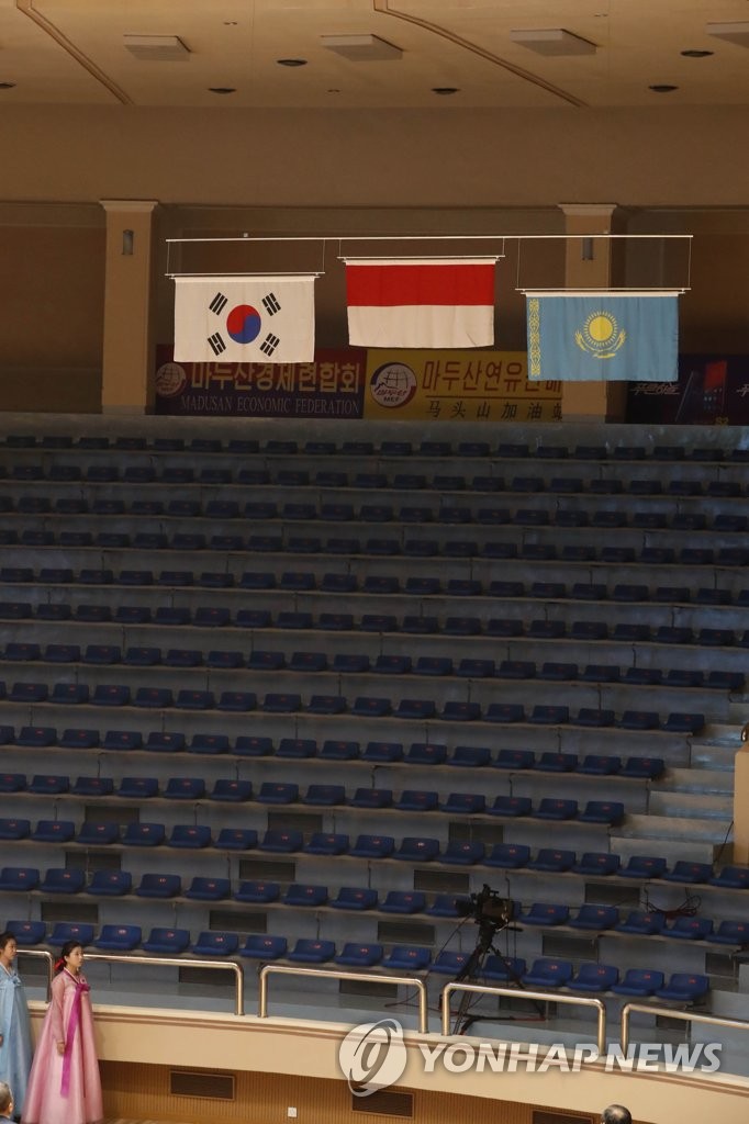 평양에서 게양되는 태극기