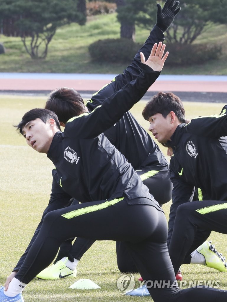 Training for match against China Training for match against China