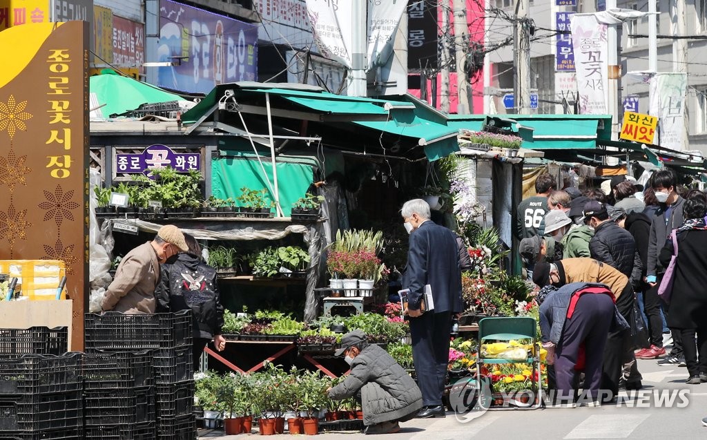 식목일 꽃시장 찾은 시민들