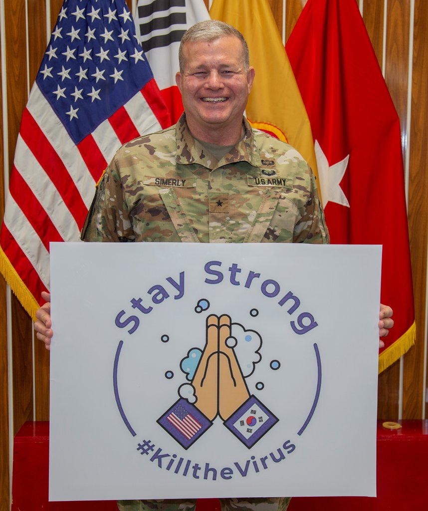 주한미군 19지원사령관 '스테이 스트롱' 캠페인 동참