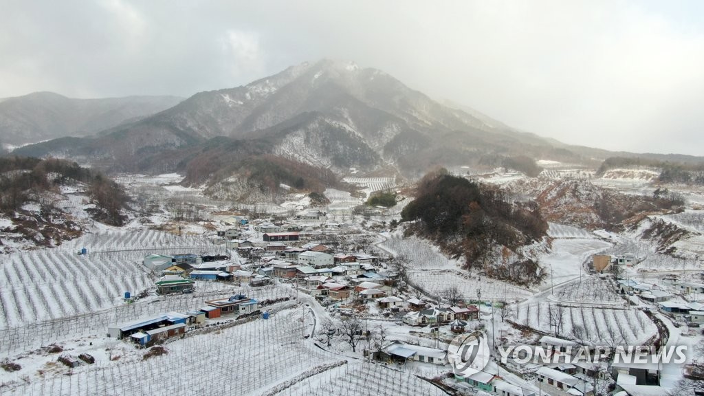 눈 덮인 경남 거창군