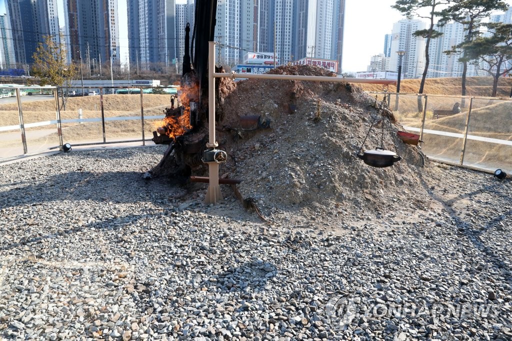 포항 '불의 정원'에 설치된 자동점화장치