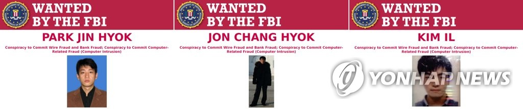 미 법무부 "북한 정찰총국 해커 3명 1조4천억원 해킹 혐의 기소"