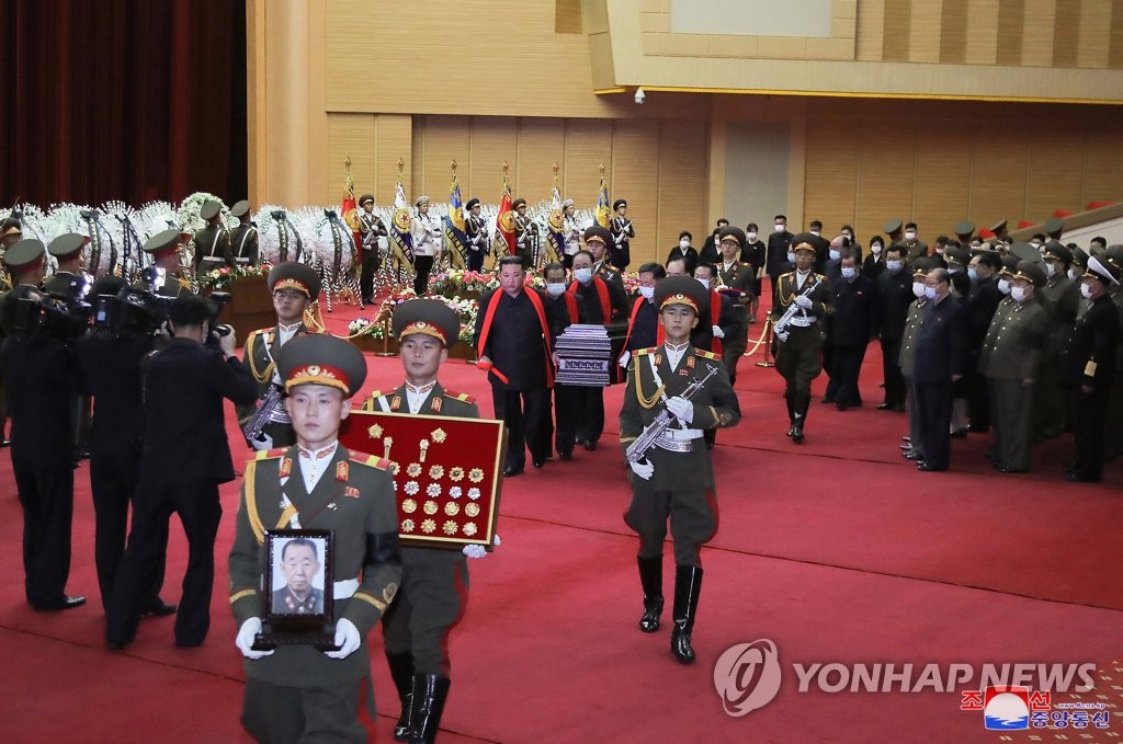 N.K. leader attends state funeral for military official N.K. leader attends state funeral for military official