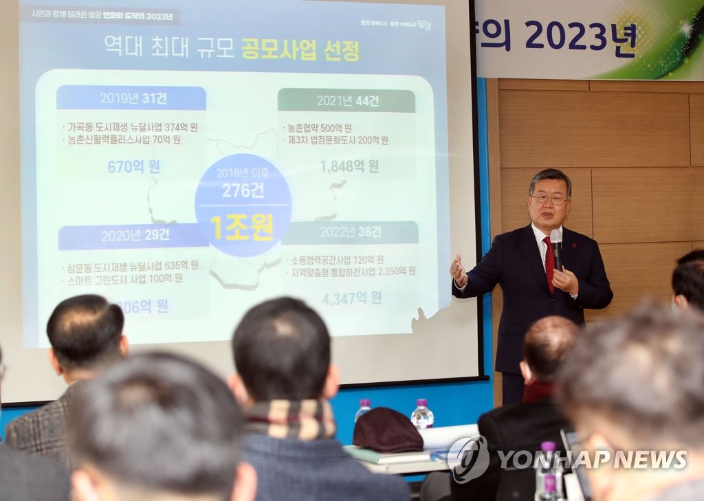 새해 시정방향 밝히는 박일호 밀양시장