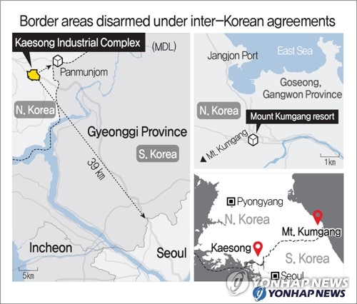 (LEAD) Eyes on Kaesong, Mt. Kumgang as N.K. threatens to send troops to disarmed border areas