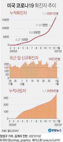  미국 코로나19 확진자 추이