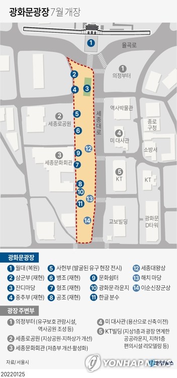 [그래픽] 광화문광장 7월 개장