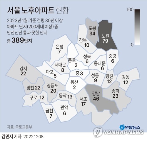 [그래픽] 서울 노후 아파트 현황