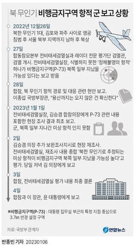  북 무인기 비행금지구역 항적 군 보고 상황