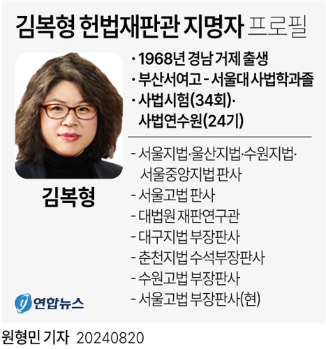 [그래픽] 김복형 헌법재판관 지명자 프로필