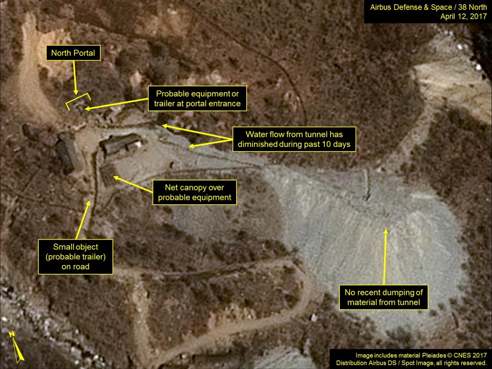 A new commercial satellite imagery of North Korea's nuclear test site in Punggye-ri released by the 38 North website based in Washington D.C. (Yonhap)