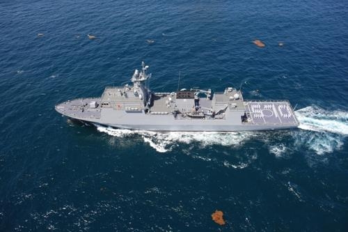 South Korean Navy's new minelayer Nampo in a photo provided by the Defense Acquisition Program Administration (DAPA) 