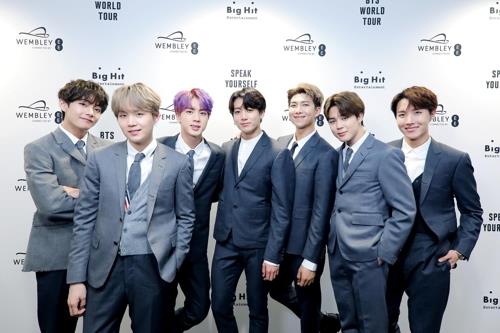 This photo of BTS is provided by Big Hit Entertainment. (Yonhap)