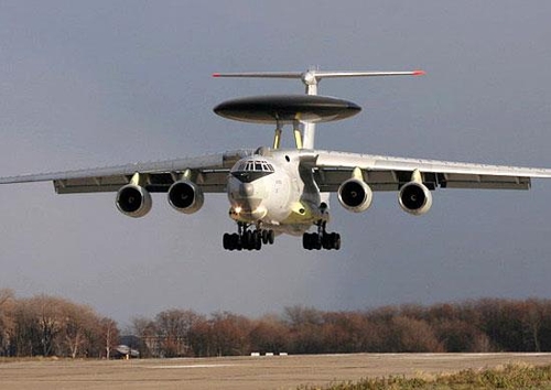 This image captured from Russia's defense ministry website shows its A-50 early warning and control airplane. (PHOTO NOT FOR SALE) (Yonhap)