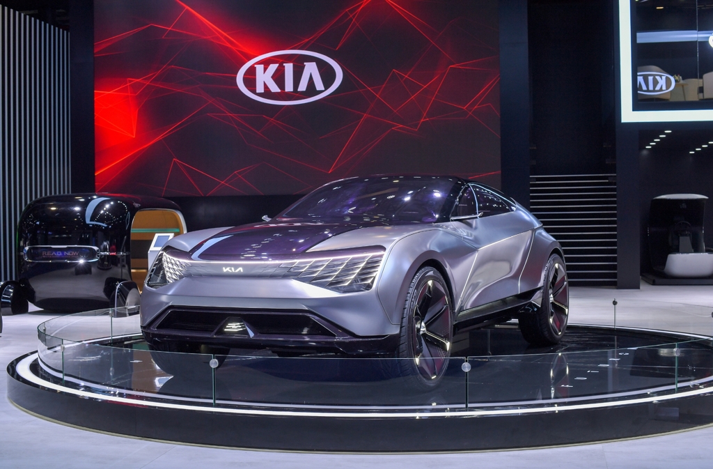 This photo, taken on Nov. 5, 2019, and provided by Hyundai Motor Group, shows Kia Motors' EV concept 'Futuron' displayed at the China International Import Expo. (PHOTO NOT FOR SALE)(Yonhap)