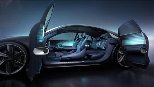 This photo provided by Hyundai shows the interior design of the Prophecy EV concept. (PHOTO NOT FOR SALE) (Yonhap)