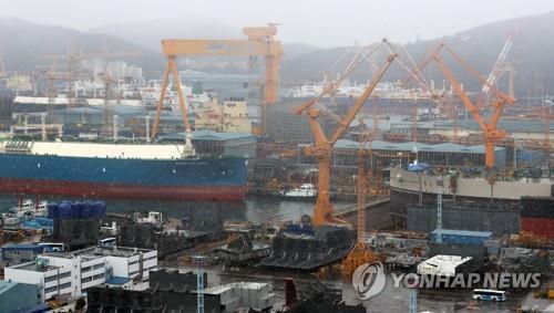 This file photo taken on Jan. 31, 2019, shows Daewoo Shipbuilding & Marine Engineering Co.'s Okpo shipyard in Geoje on the south coast of South Korea. (Yonhap)