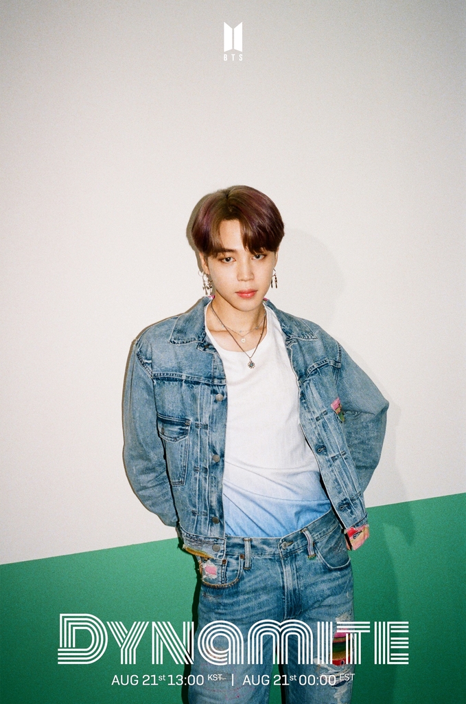 A teaser image for K-pop group BTS' upcoming single album "Dynamite," featuring member Jimin. Photo provided by Big Hit Entertainment on Aug. 11, 2020. (PHOTO NOT FOR SALE) (Yonhap)