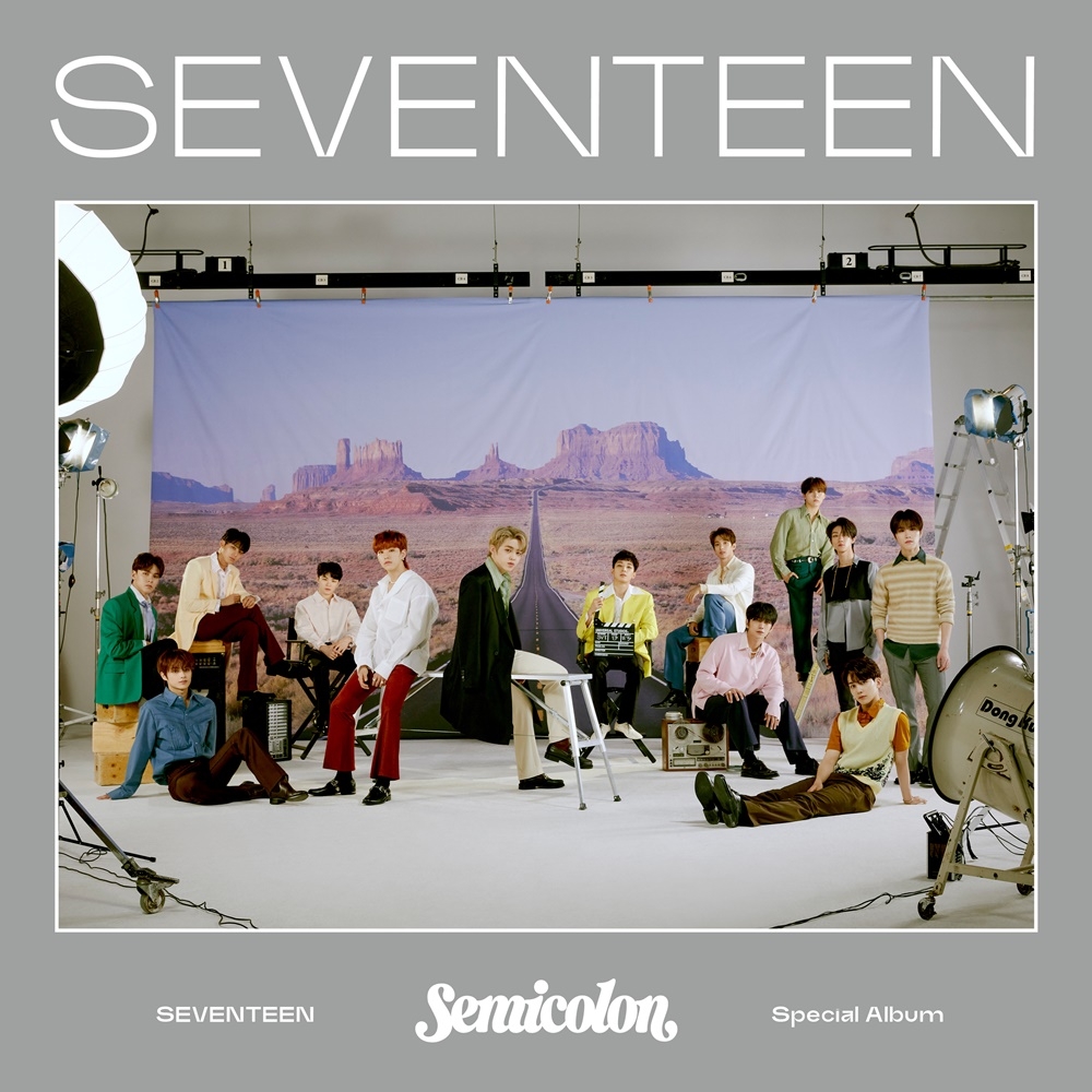 This image provided by Pledis Entertainment on Oct. 19, 2020, shows the album art for boy band Seventeen's new special album "Semicolon." (PHOTO NOT FOR SALE) (Yonhap)