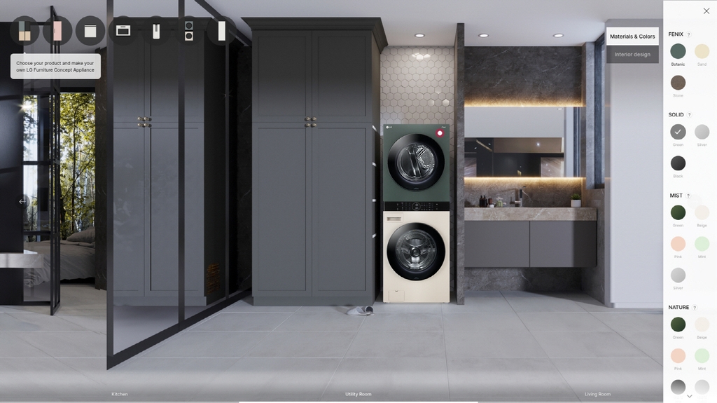 This image provided by LG Electronics Inc. on Jan. 4, 2021, shows the company's washer and dryer developed under the LG Objet Collection brand. (PHOTO NOT FOR SALE) (Yonhap)