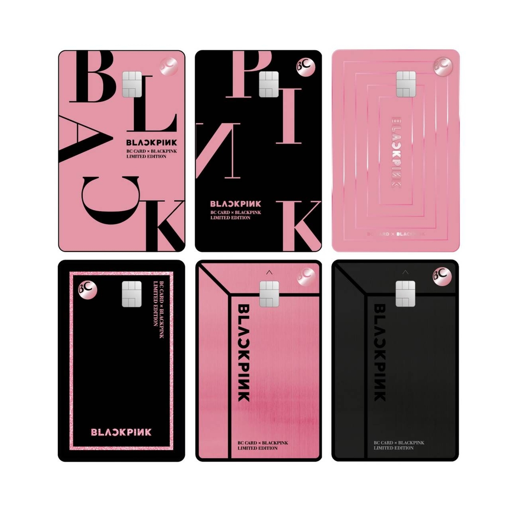 This photo, provided by YG Entertainment, shows products the K-pop agency released in collaboration with credit card company BC Card. (PHOTO NOT FOR SALE) (Yonhap)