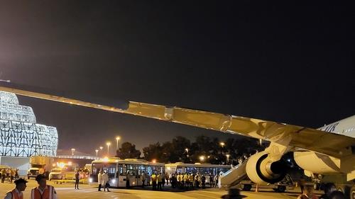 Passengers, crew members arrive in S. Korea after plane made emergency landing in Azerbaijan