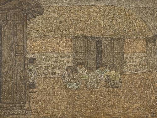 This image provided by the National Museum of Modern and Contemporary Art, Korea (MMCA) shows painter Park Su-geun's "Children on the Yard." (PHOTO NOT FOR SALE) (Yonhap)