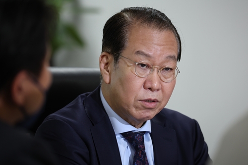 This photo, taken Nov. 16, 2022, shows Unification Minister Kwon Young-se, South Korea's point man for inter-Korean relations, speaking during an interview with Yonhap News Agency. (Yonhap)