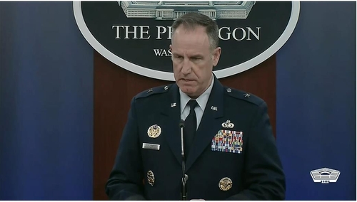 Defense Department Press Secretary Brig. Gen. Pat Ryder is seen holding a daily press briefing at the Pentagon in Washington on Jan. 12, 2023 in this image captured from the department's website. (Yonhap)