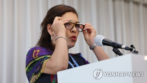 Elizabeth Salmon, the U.N. special rapporteur for North Korea's human rights, is seen in this file photo taken during her last trip to South Korea in September 2022. (Yonhap)