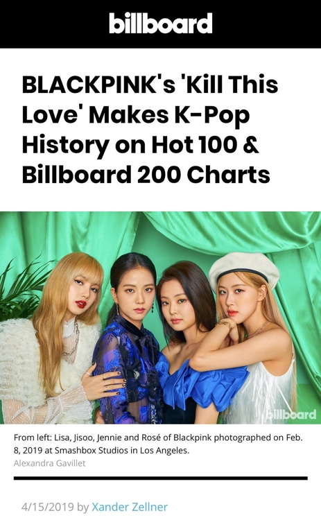 K-pop : Blackpink dans les classements Hot 100 et Billboard 200