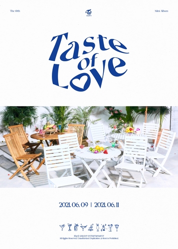 Le 10e mini-album du girls band Twice, «Taste of Love». (Photo fournie par JYP Entertainment. Revente et archivage interdits) 